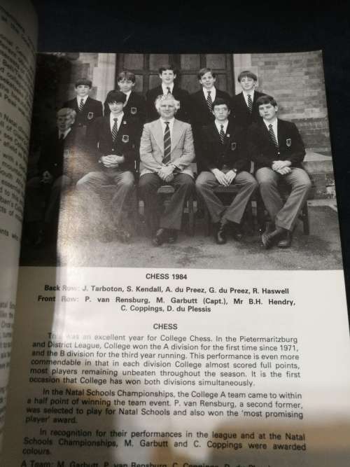 MARITZBURG COLLEGE MAGAZINE  No 119 April 1985 Editor P M W TENNANT (  Pietermaritzburg School )