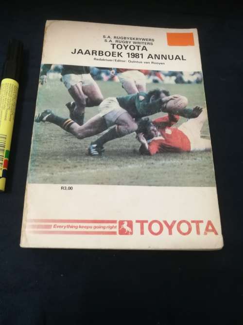 S A RUGBY WRITERS Toyota JAARBOEK 1981 Annual QUINTUS van ROOYEN