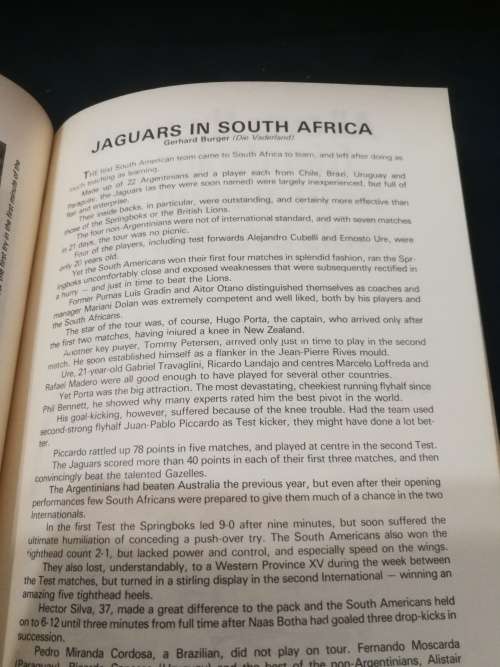 S A RUGBY WRITERS Toyota JAARBOEK 1981 Annual QUINTUS van ROOYEN