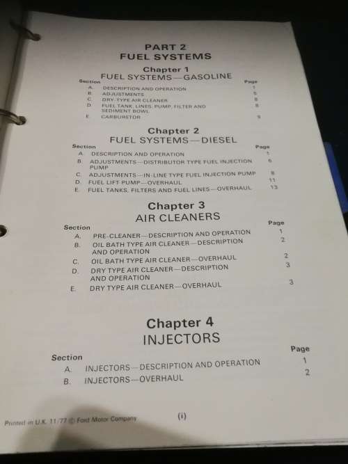 FORD TRACTOR REPAIR MANUAL SE3660  1977  for Ford 3 and 4 Cylinder Agricultural tractors