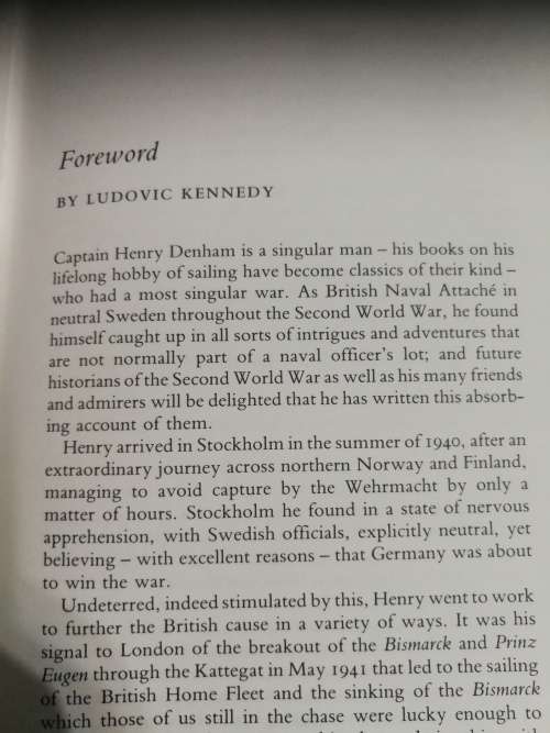 INSIDE THE NAZI RING HENRY DENHAM A Naval Attache in Sweden 1940 -1945 WW2 WWII