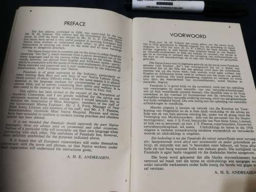 MINERS COMPANION in ENGLISH AFRIKAANS and FANAKALO ( 1953 ) Dictionary ( Fanagalo )