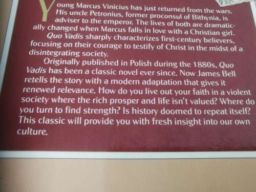 QUO VADIS A Classic Love Story of Love and Adventure HENRYK SIENKIEWICZ Edited and Abridged