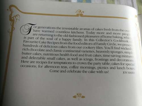 FAVOURITE CAKE RECIPES FAMILY CIRCLE COLLECTOR COOKBOOK