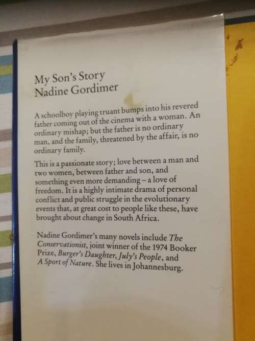 MY SON`S STORY NADINE GORDIMER ( First Edition in South Africa 1990 )