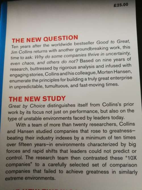 GREAT BY CHOICE JIM COLLINS MORTEN T HANSEN Uncertainty Chaos and Luck -Why some thrive despite them