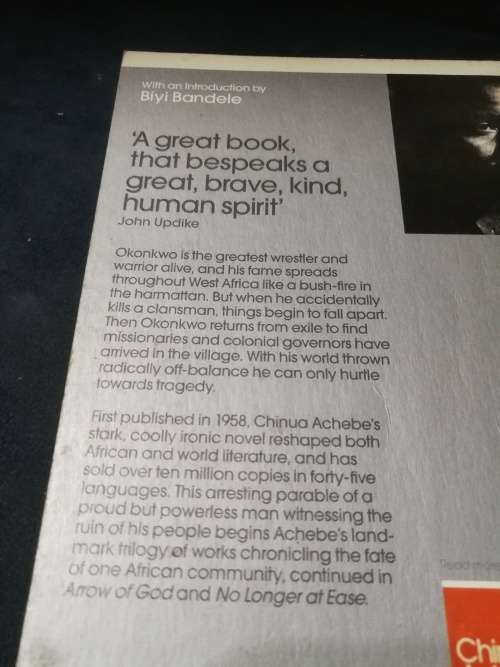 2 Books by CHINUA ACHEBE  , NO LONGER AT EASE plus THINGS FALL APART