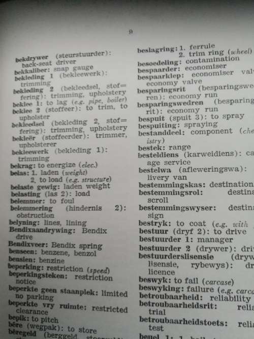 SOUTH AFRICAN RAILWAYS MOTOR TERMS SUID AFRIKAANSE SPOORWEE MOTORTERME 1956