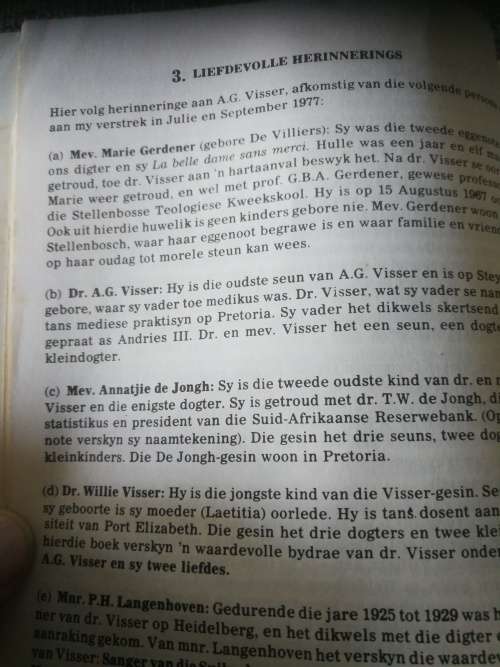 A G VISSER IN WOORD EN BEELD E A VENTER  ( biografie )