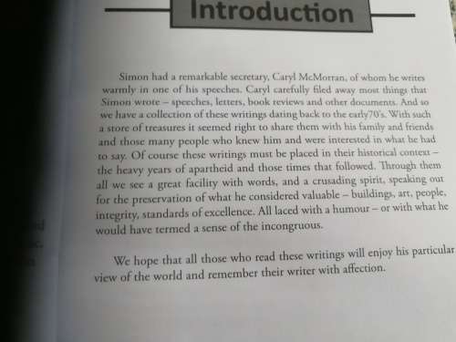 SIMON SAYS ...The SELECTED WRITINGS of SIMON ROBERTS Edited by JOY ROBERTS