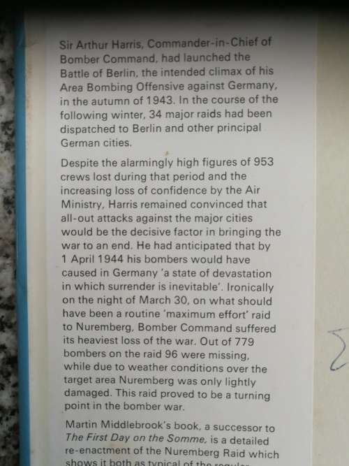 THE NUREMBERG RAID MARTIN MIDDLEBROOK Second World War RAF Bombing over Germany WWII
