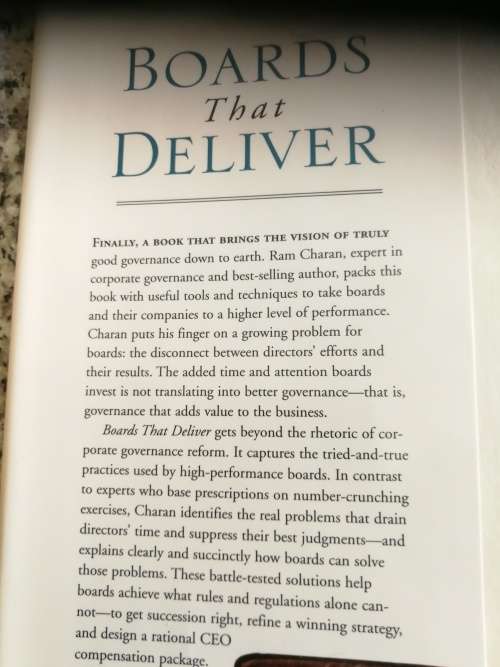 BOARDS THAT DELIVER Advancing Corporate Governance Compliance to Competitive Advantage RAM CHARAN