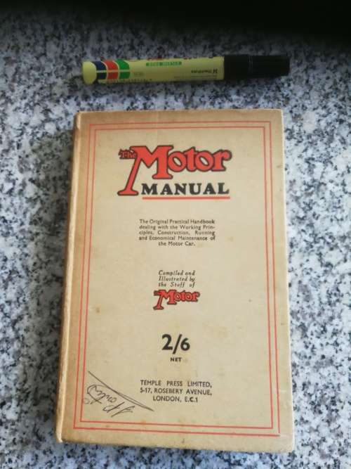 THE MOTOR MANUAL  Twenty - Ninth Edition  ( published around 1937 )