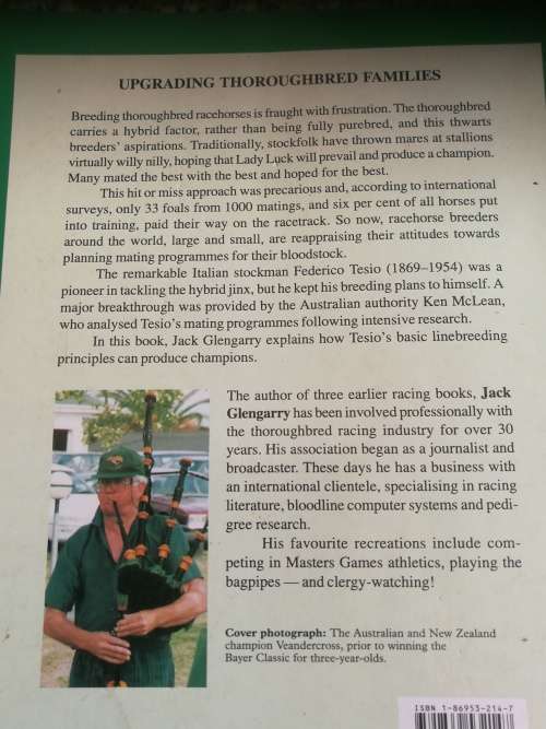 UPGRADING THOROUGHBRED FAMILIES JACK GLENGARRY Using the guidelines by Frederico Tesio Horses