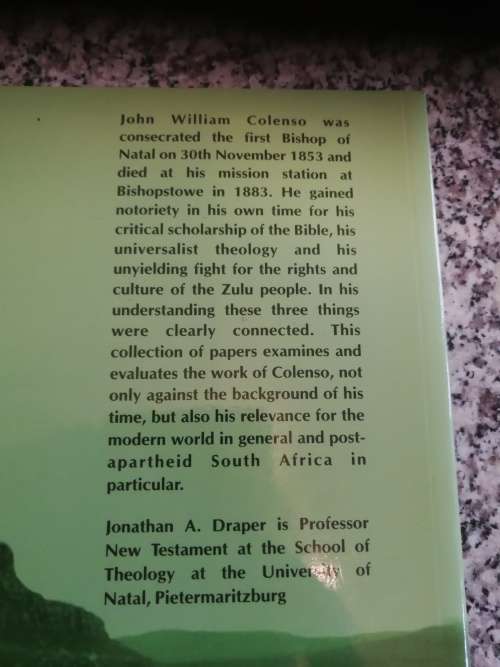 THE EYE OF THE STORM Edited by JONATHAN A DRAPER Bishop Colenso the Crisis of Biblical Inspiration