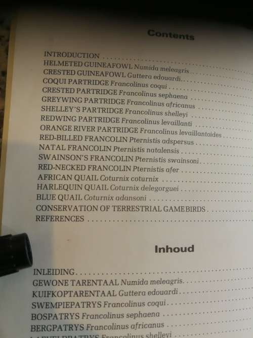 A Guide to the TERRESTRIAL GAMEBIRDS of  TRANSVAAL `n Gids tot die LANDJAGVOELS van TRANSVAAL birds