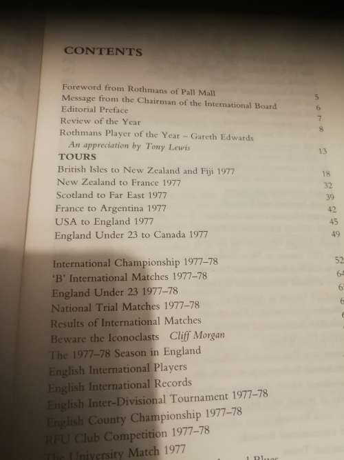 ROTHMANS RUGBY YEARBOOK 1978 -79