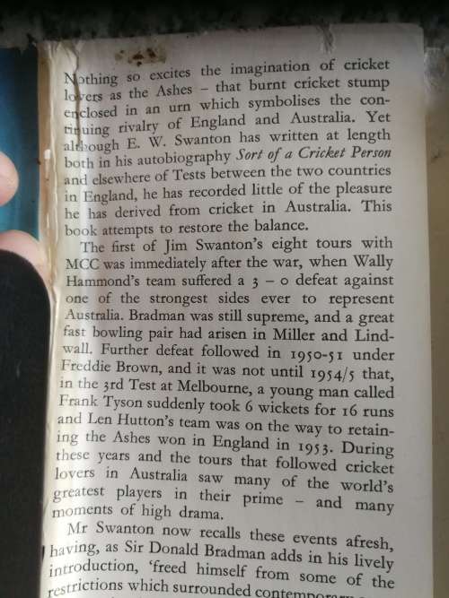 SWANTON IN AUSTRALIA with MCC 1946 - 1975 E W SWANTON ( Cricket )