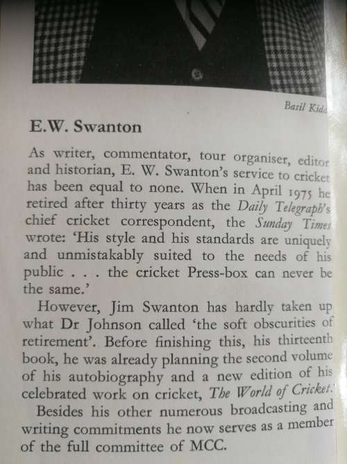 SWANTON IN AUSTRALIA with MCC 1946 - 1975 E W SWANTON ( Cricket )