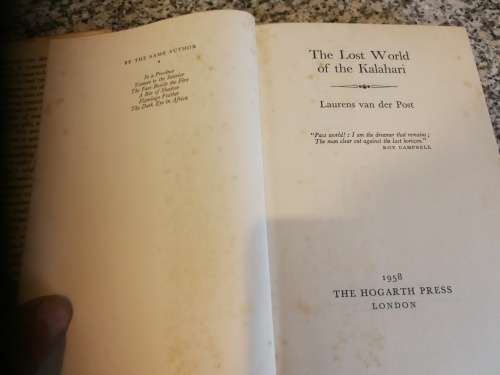 THE LOST WORLD OF THE KALAHARI LAURENS van der POST ( Hardcover )