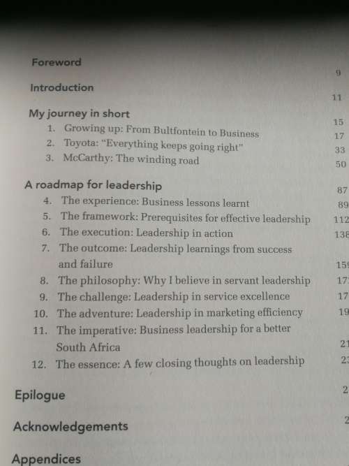 BRAND PRETORIUS IN THE DRIVING SEAT Lessons in Leadership ( Toyota and McCarthy Restructure Business