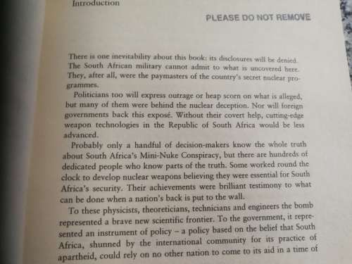 THE MINI-NUKE CONSIRACY PETER HOUNAM STEVE MCQUILLAN Mandela`s Nuclear Nightmare mini nuke