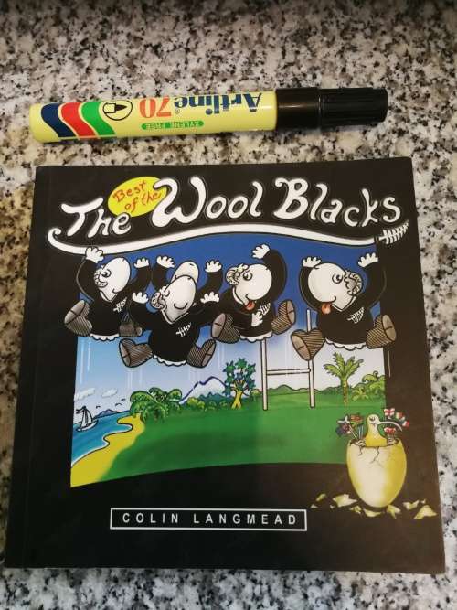 THE WOOL BLACKS COLIN LANGMEAD ( All Blacks Rugby cartoons  )