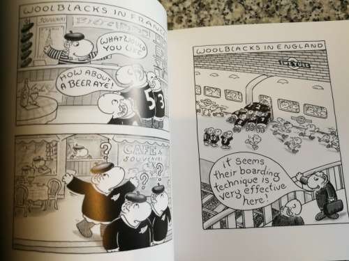 THE WOOL BLACKS COLIN LANGMEAD ( All Blacks Rugby cartoons  )