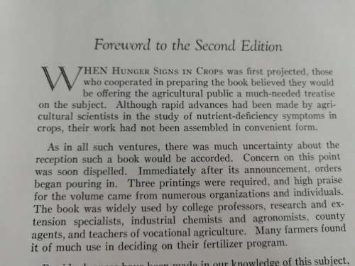 HUNGER SIGNS IN CROPS A SYMPOSIUM FIRMAN E BEAR et al 1949 ( crop farming agriculture fertilizer