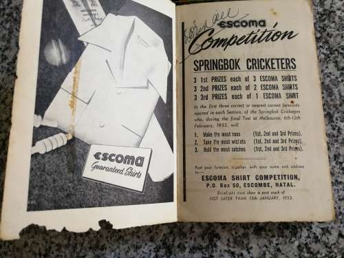 SOUTH AFRICAN CRICKET ANNUAL 1951 / 1952 SIGNED BY GEOFFREY A CHETTLE