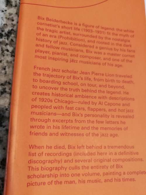 BIX THE DEFINITIVE BIOGRAPHY OF A JAZZ LEGEND JEAN PIERRE LION