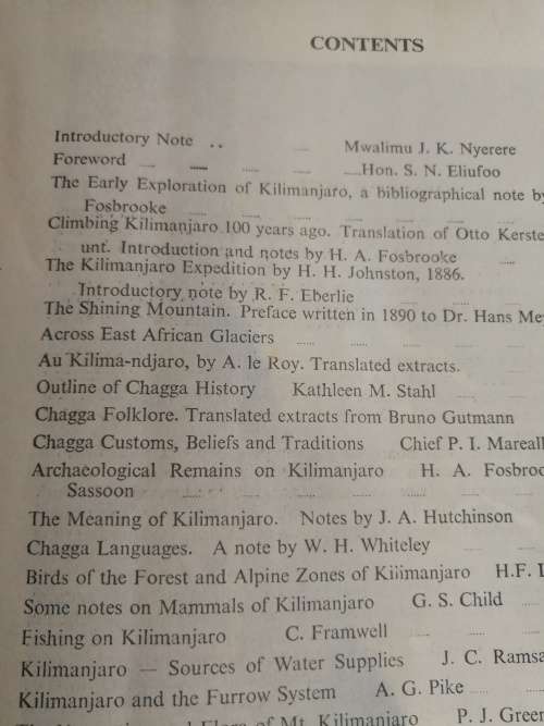 TANGANYIKA NOTES AND RECORDS KILIMANJARO No. 64 March 1965 Journal of the Tanganyika Society