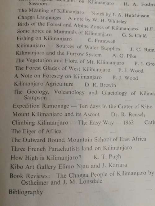 TANGANYIKA NOTES AND RECORDS KILIMANJARO No. 64 March 1965 Journal of the Tanganyika Society