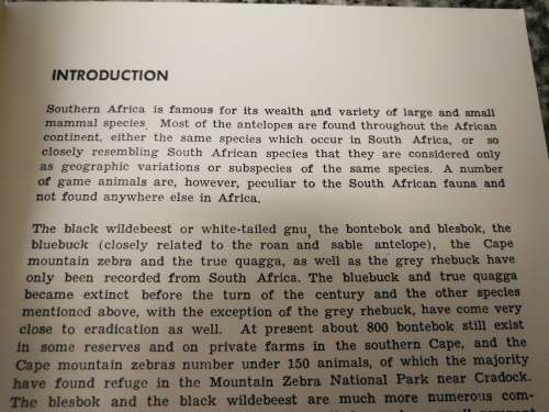 The Black Wildebeest ( Connochaetus gnou ) W VON RICHTER Orange Free State Prov Administration  1971