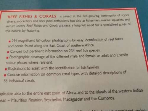 REEF FISHES and CORALS EAST COAST OF South Africa includes Mauritius Seychelles DENNIS KING
