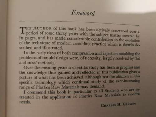 A MOULDER`S NOTEBOOK by JAMES BUTLER British Industrial Plastics  1961
