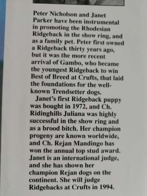 THE COMPLETE RHODESIAN RIDGEBACK PETER NICHOLSON and JANET PARKER