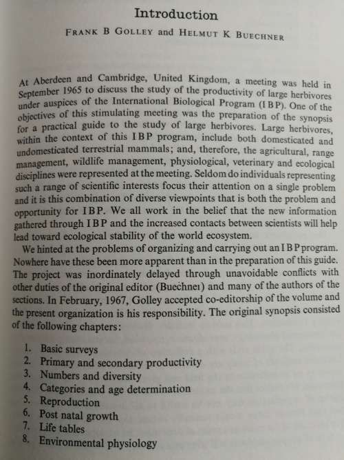 A PRACTICAL GUIDE TO THE STUDY OF THE PRODUCTIVITY OF LARGE HERBIVORES FRANK B GOLLEY