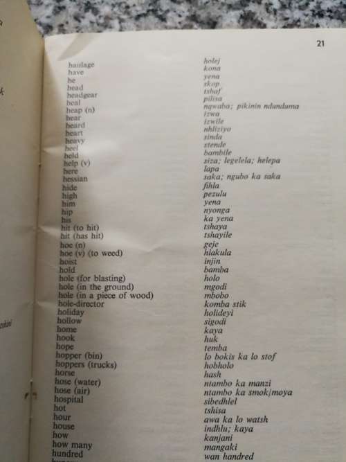 MINERS COMPANION IN ENGLISH AFRIKAANS AND FANAKALO ( 1953 ) ( dictionary )