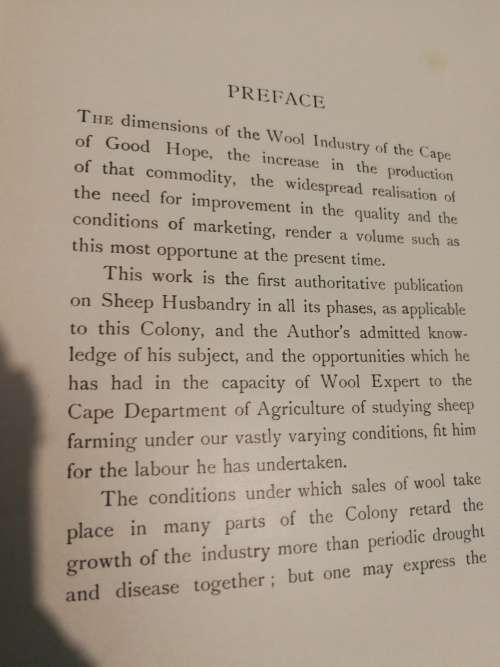 SOUTH AFRICAN SHEEP AND WOOL W M McKEE  ( 1913 ) ( Wool industry Farming Agriculture Merino )