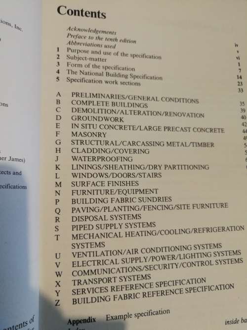 SPECIFICATION WRITING FOR ARCHITECTS and SURVEYORS CHRISTOPHER J WILLIS and J ANDREW WILLIS