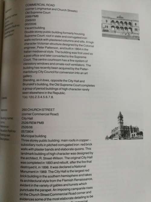 THE BUILDINGS OF PIETERMARITZBURG VOLUME 1 Editor  BRIAN BASSETT