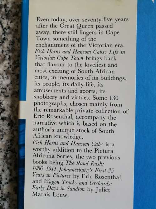 FISH HORNS AND HANSOM CABS Life in Victorian Cape Town ERIC ROSENTHAL,