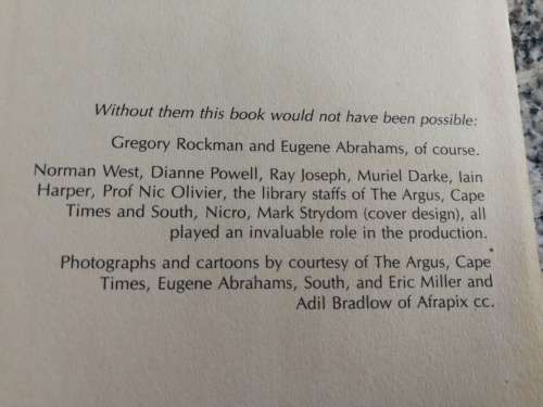 ROCKMAN Lieutenant Gregory Rockman told to EUGENE ABRAHAMS One Mans Crusade against apartheid police