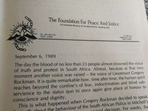 ROCKMAN Lieutenant Gregory Rockman told to EUGENE ABRAHAMS One Mans Crusade against apartheid police