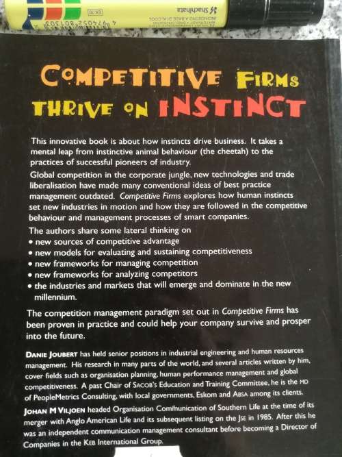 COMPETITIVE FIRMS THRIVE ON INSTINCT DANIE JOUBERT ( company business  )