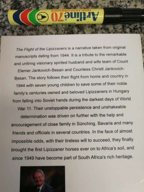 FLIGHT OF THE LIPIZZANERS STEPHEN JANKOVICH-BESAN  (Lippizzana  Horses in South Africa )