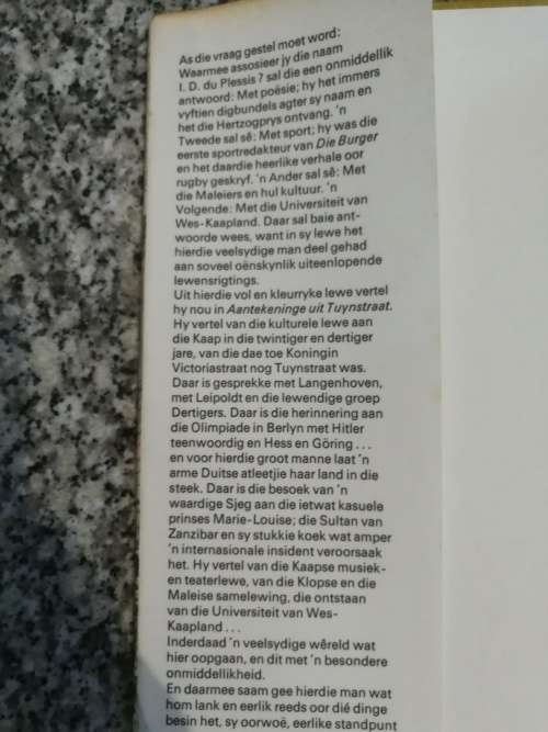 AANTEKENINGE UIT TUYNSTRAAT Herinneringe en Beskouings ID du PLESSIS