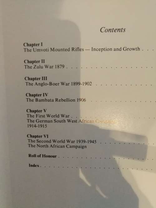 THE UMVOTI MOUNTED RIFLES 1864-1975 by A J DU PLESSIS South African Army Regiment military