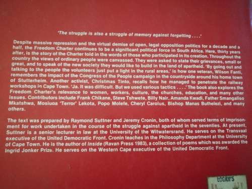 30 YEARS OF THE FREEDOM CHARTER RAYMOND SUTTNER JEREMY CRONIN